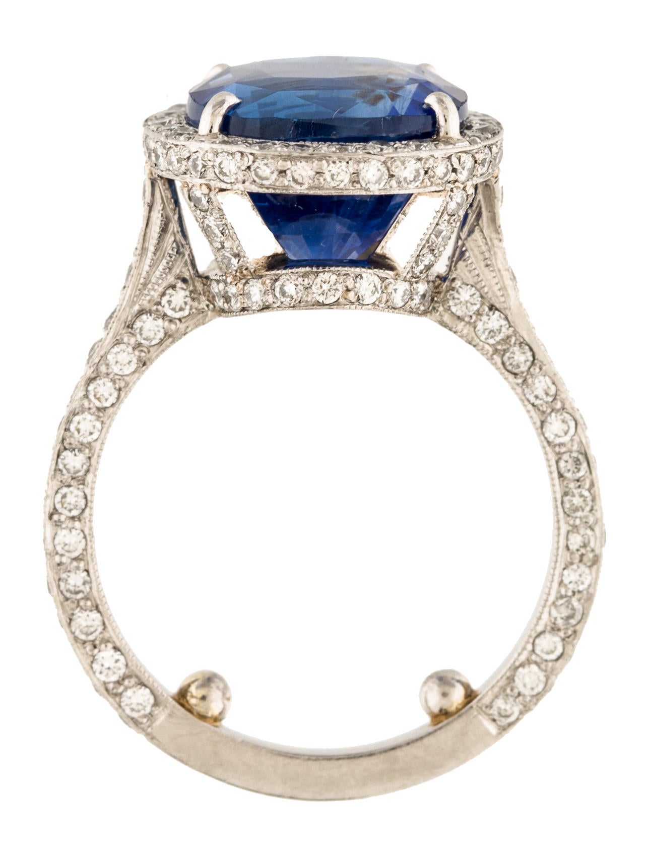 Sri Lankan Sapphire & Diamond Ring Rings RRING27531 The RealReal