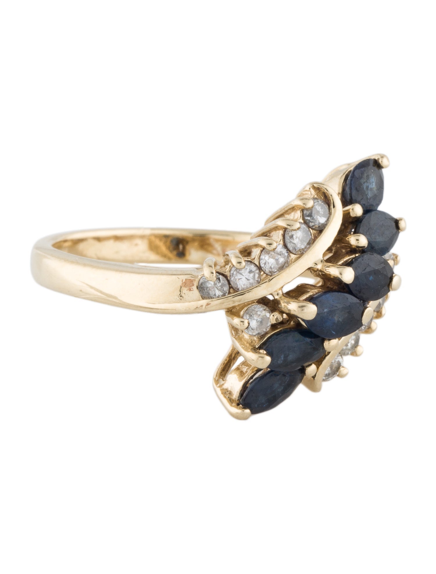 Ring 14K Sapphire & Diamond Cocktail Ring