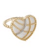 Ring 14K Mother Of Pearl & Diamond Heart Cocktail Ring
