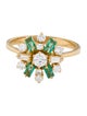 Ring 18K Diamond & Emerald Cocktail Ring