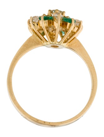 Ring 18K Diamond & Emerald Cocktail Ring