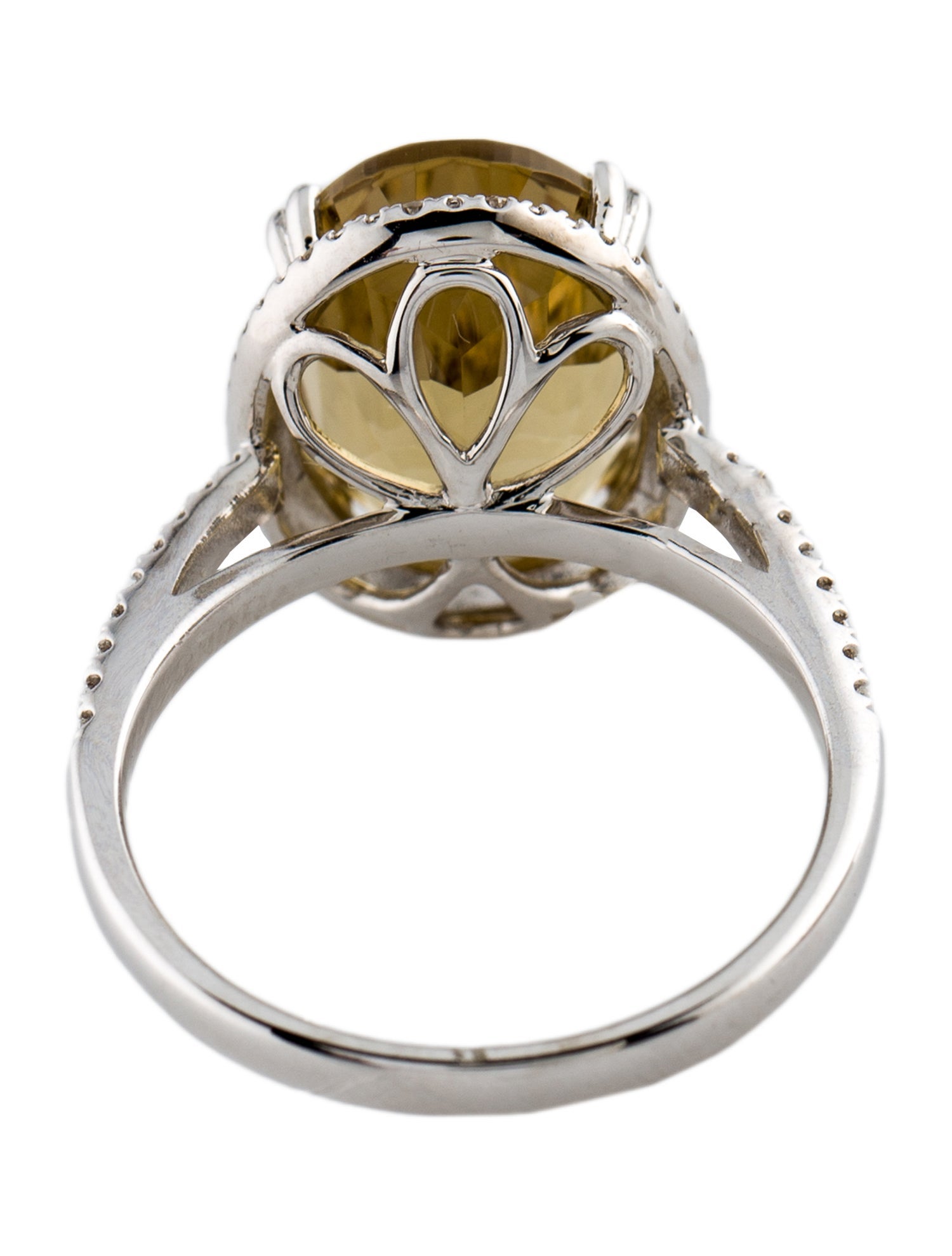 Ring 14K Citrine & Diamond Cocktail Ring