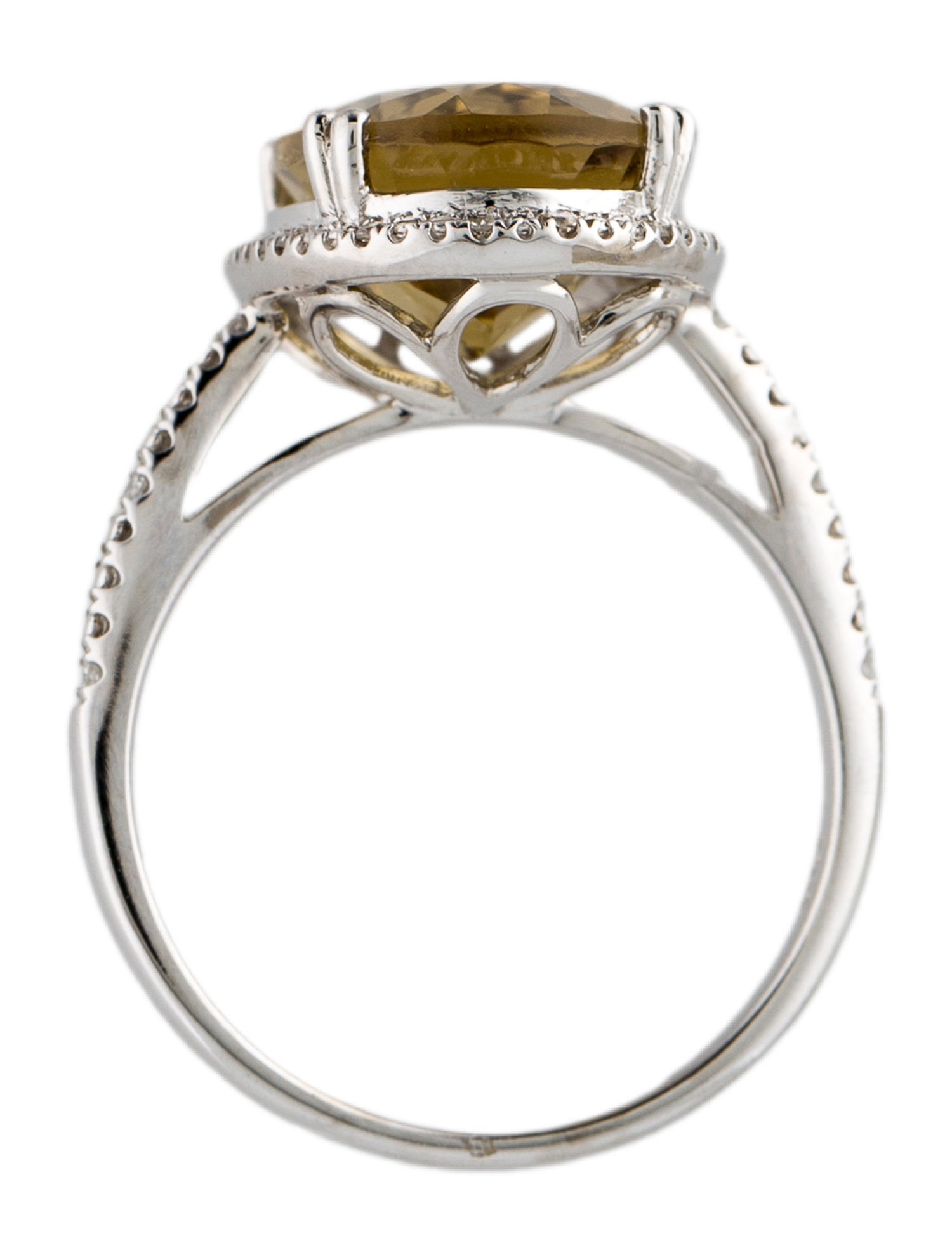 Ring 14K Citrine & Diamond Cocktail Ring