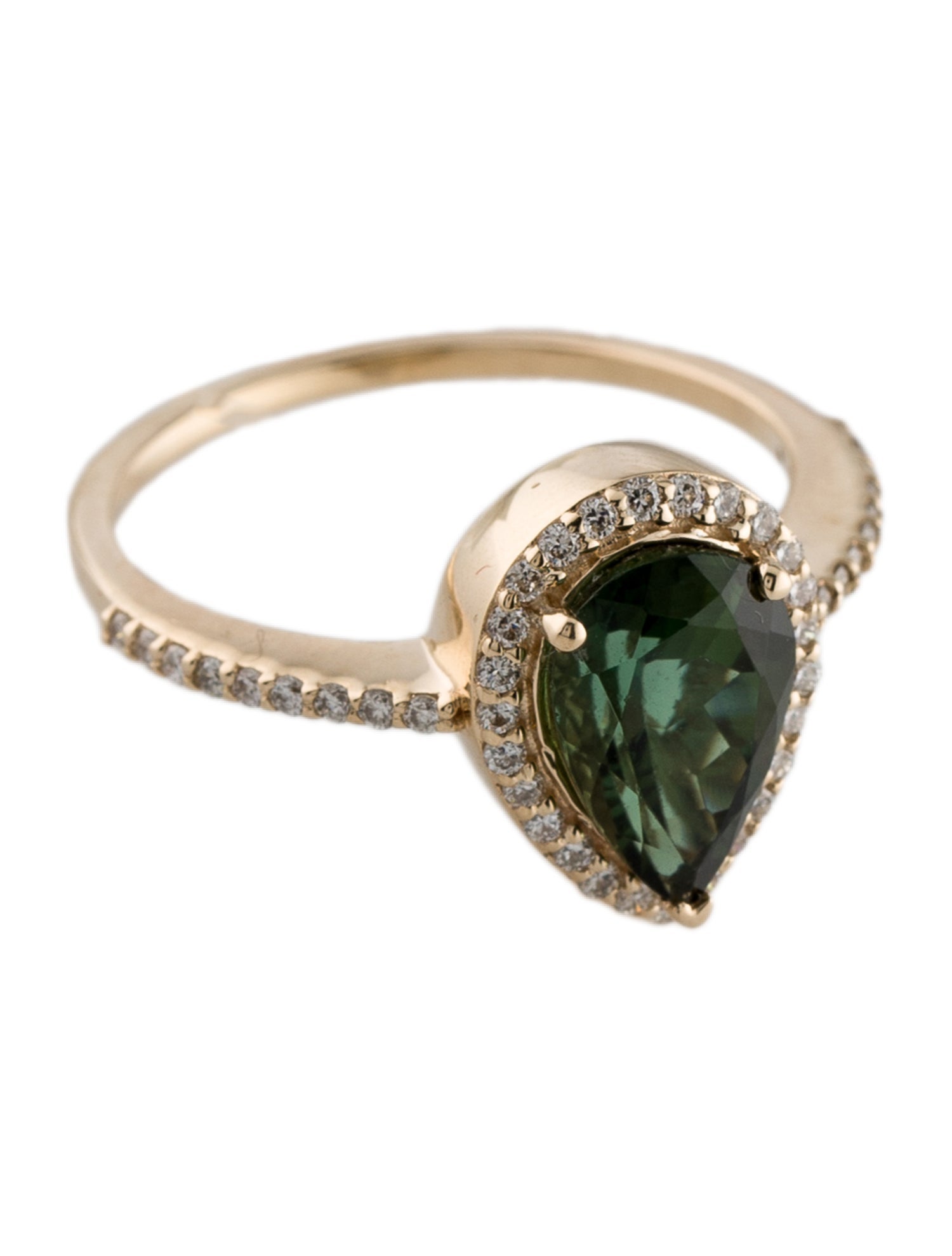Ring 14K 1.97ct Tourmaline & Diamond Cocktail Ring