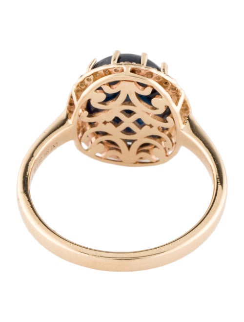 Ring 14K 7.12ct Sapphire & Diamond Cocktail Ring