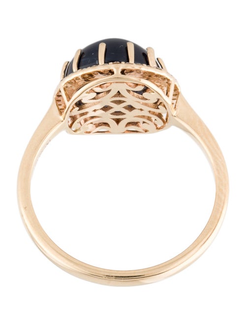 Ring 14K 7.12ct Sapphire & Diamond Cocktail Ring