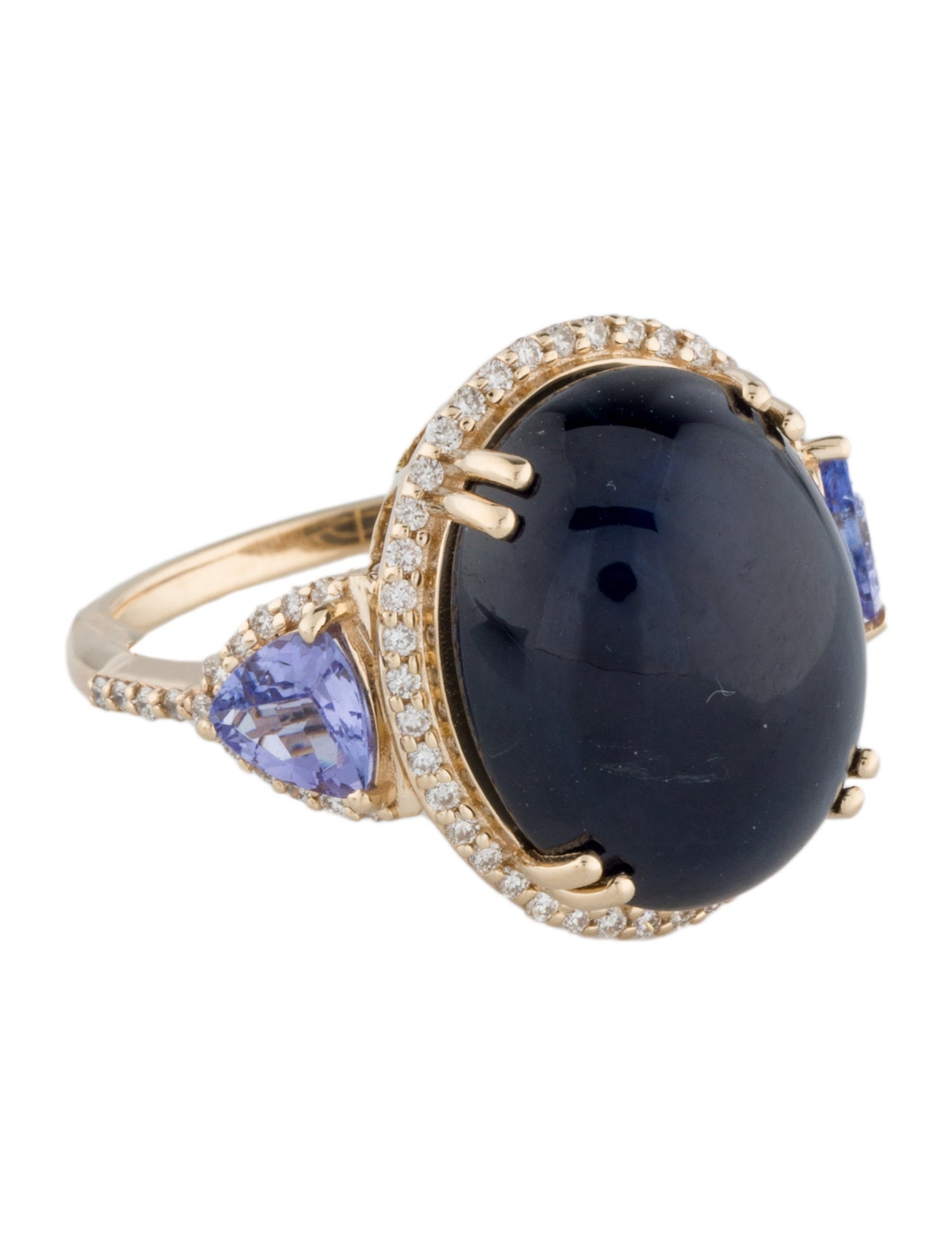 Ring 14K Sapphire, Tanzanite & Diamond Cocktail