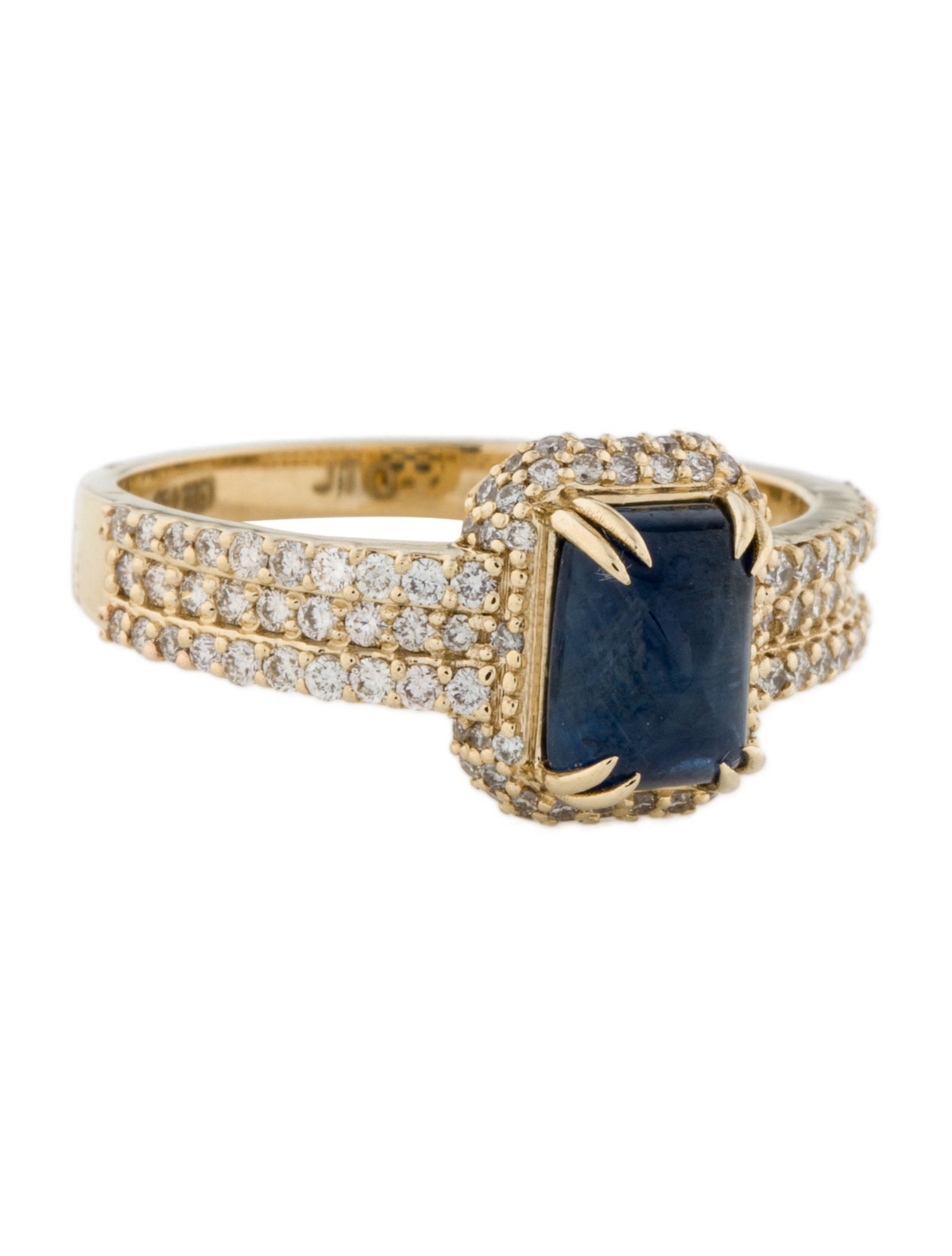 Ring 14K Sapphire & Diamond Cocktail Ring