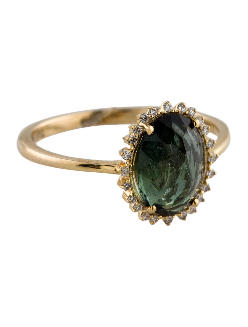 Ring 14K Yellow Gold Featuring Checkerboard Oval … - image 1