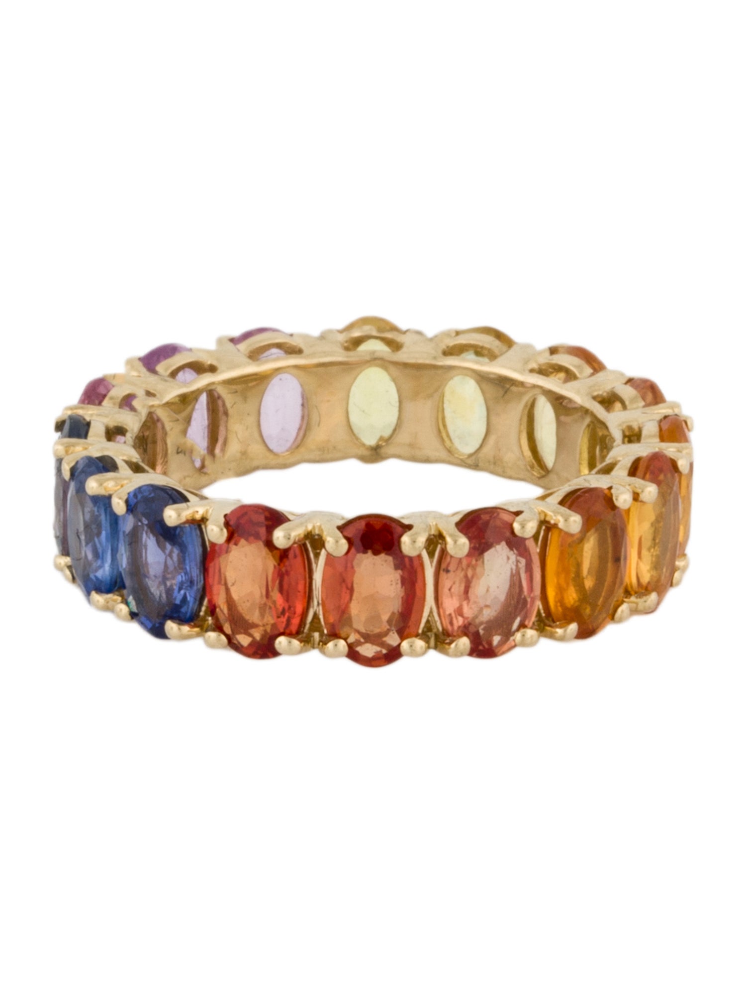 Ring 14K Sapphire Multicolored Eternity Band