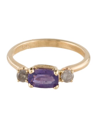 Ring 14K Sapphire & Diamond Cocktail Ring