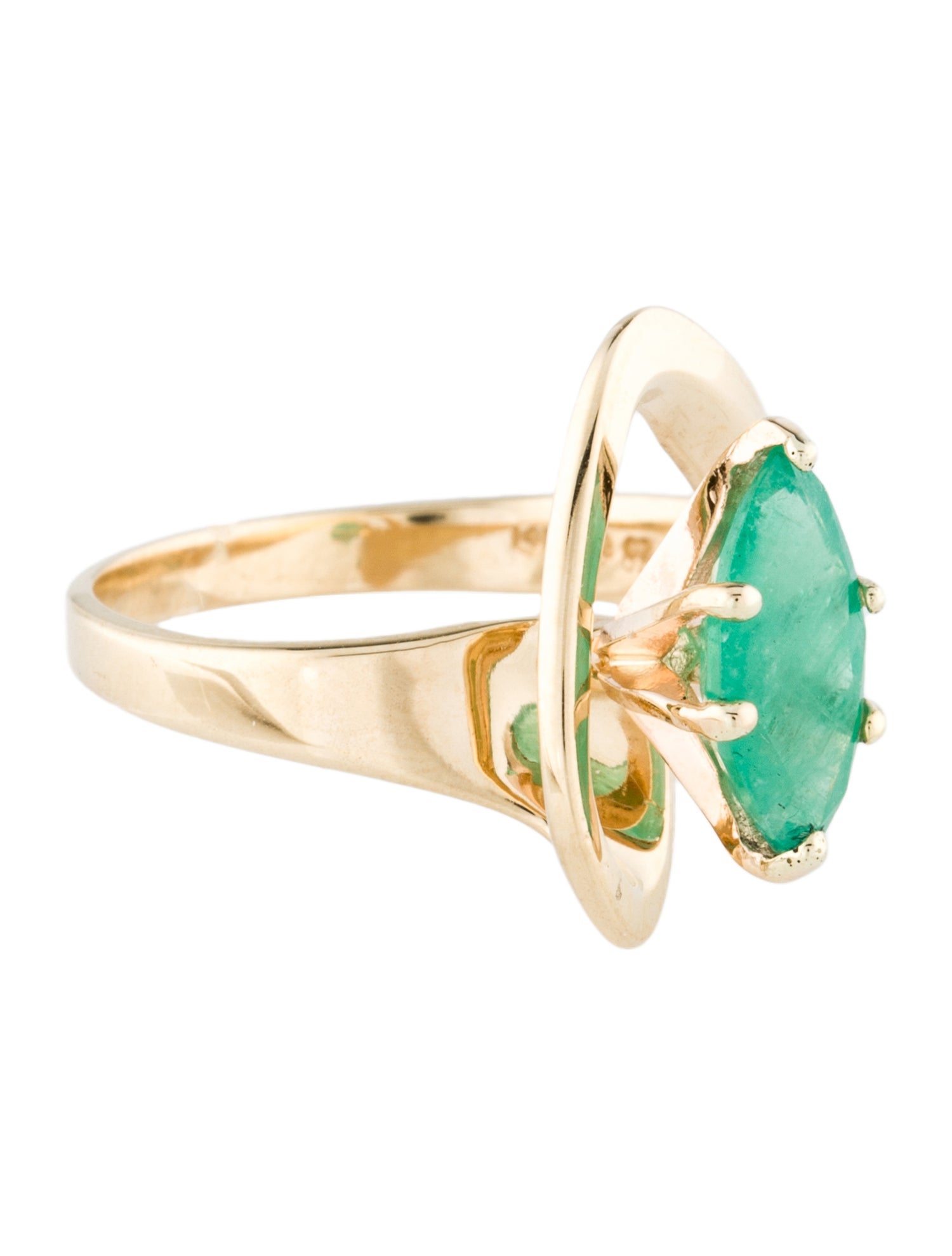 Ring 14K Emerald Cocktail Ring