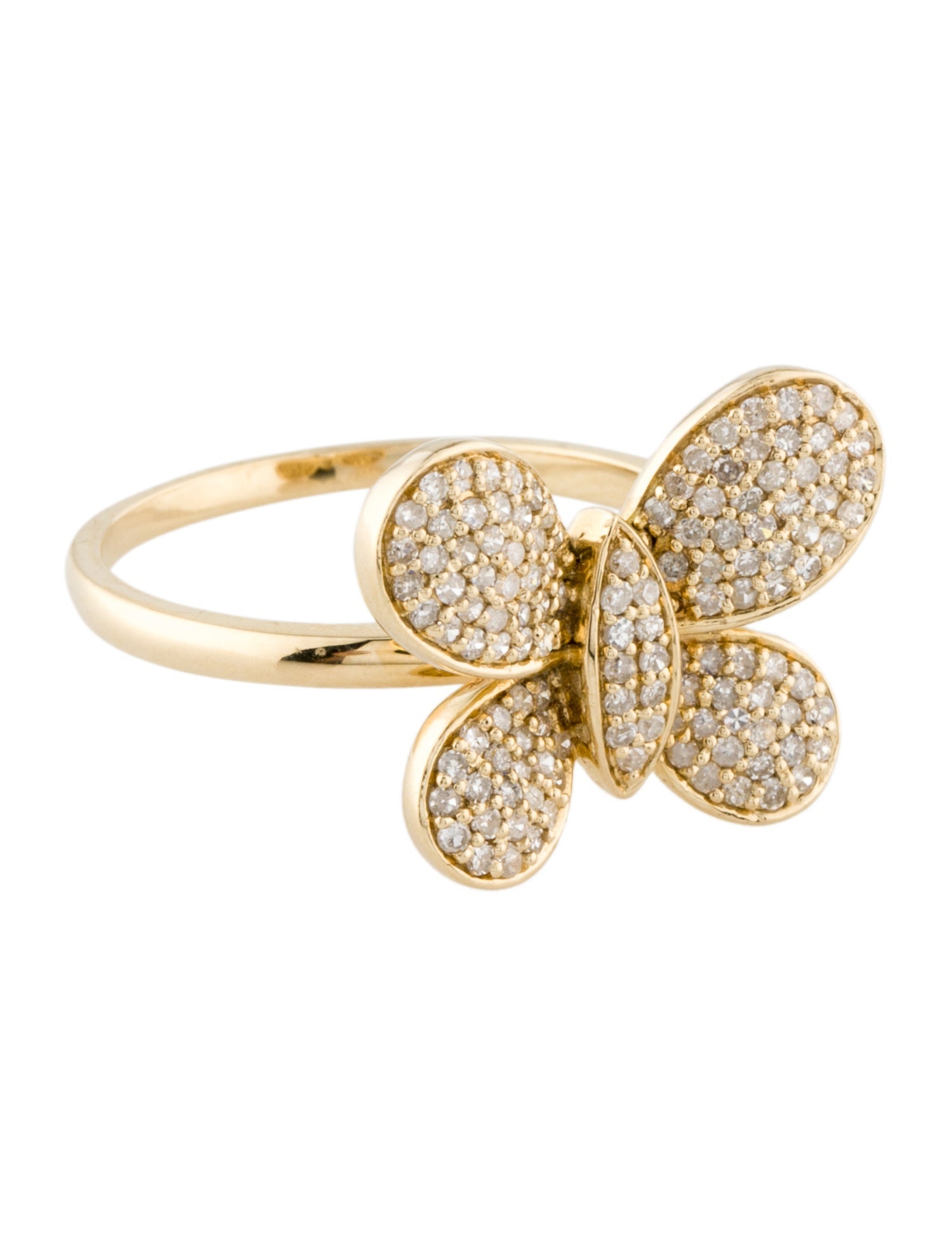 Ring 14K Diamond Butterfly Cocktail Ring