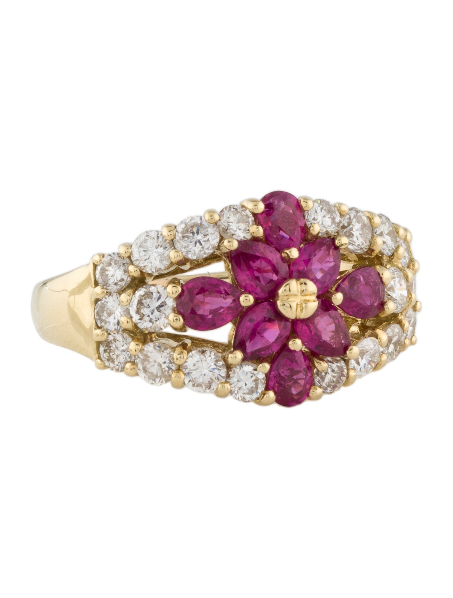 Ring 18K 1.27ctw Ruby & Diamond Band