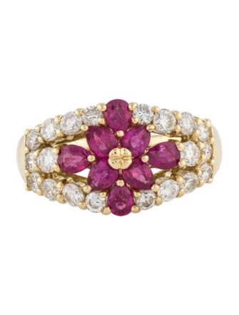Ring 18K 1.27ctw Ruby & Diamond Band Ring
