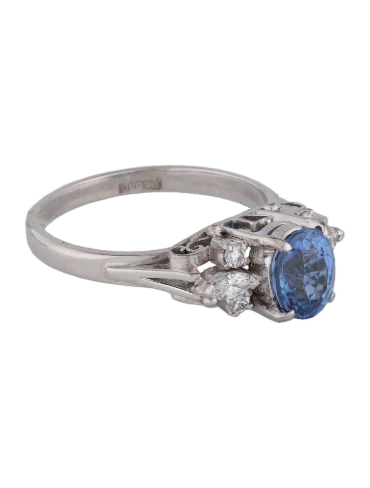 Ring Platinum 1.46ct Sapphire & Diamond Cocktail