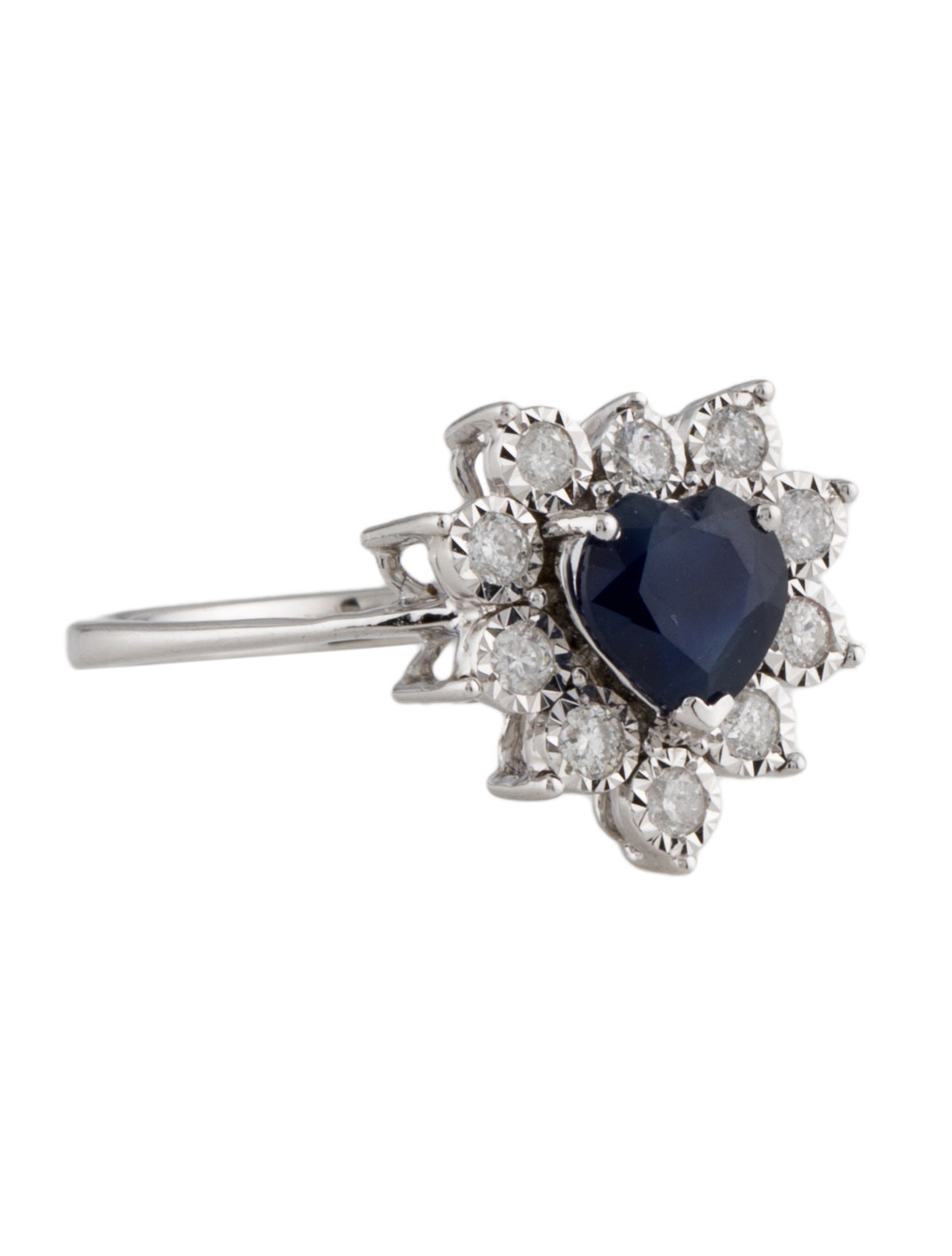 Ring 14K 1.05ct Sapphire & Diamond Cocktail Ring