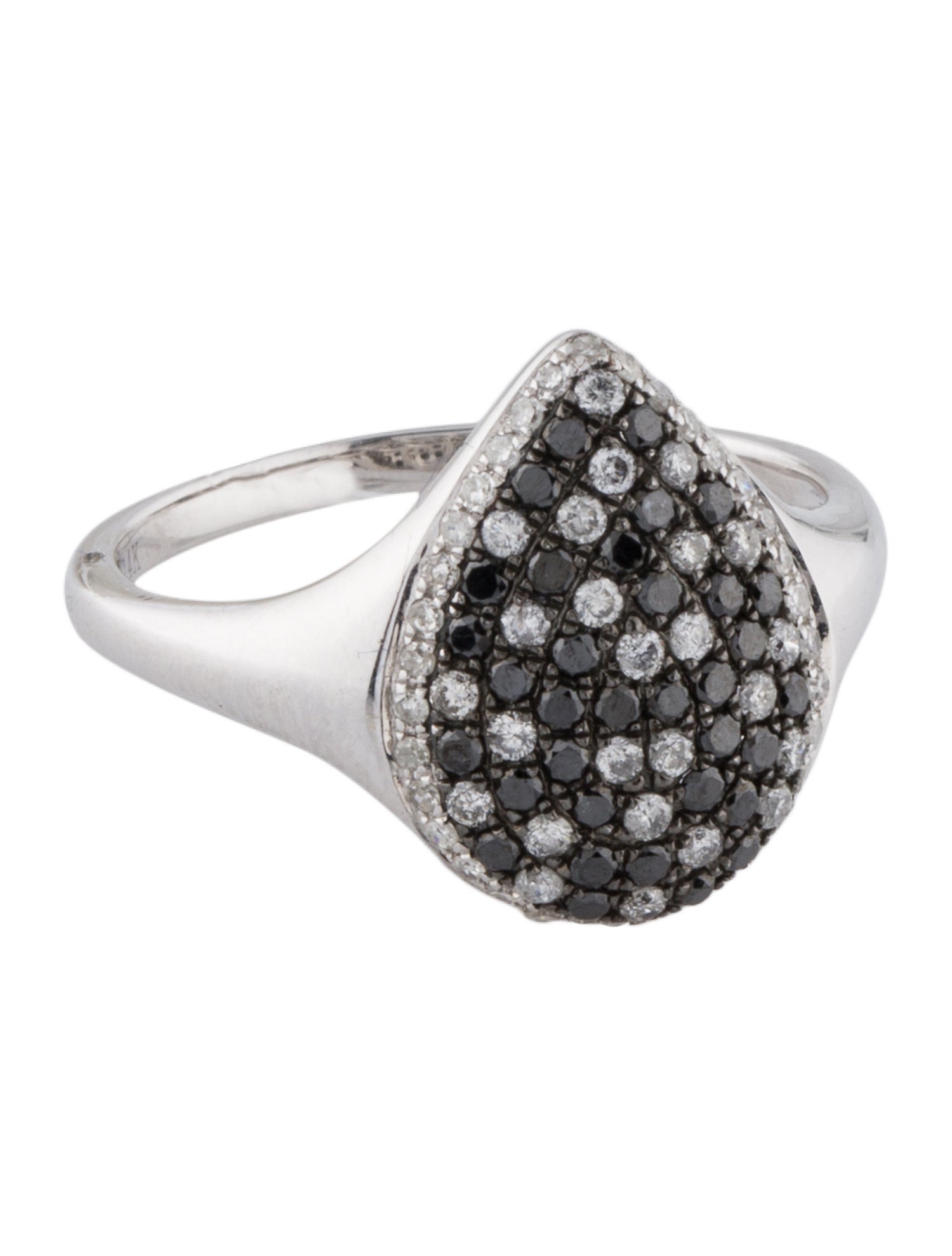 Ring 14K Diamond Black & White Pavé Cocktail Ring