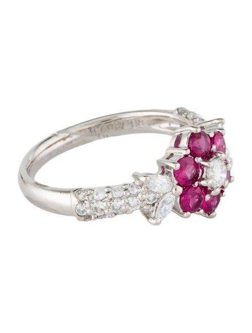 Ring Platinum Ruby & Diamond Cocktail Ring