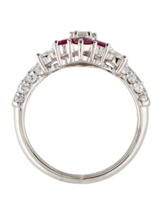 Ring Platinum Ruby & Diamond Cocktail Ring