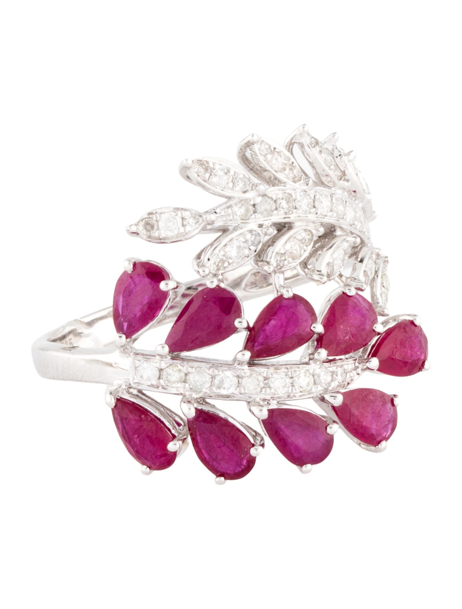Ring 14K Ruby & Diamond Cocktail Ring
