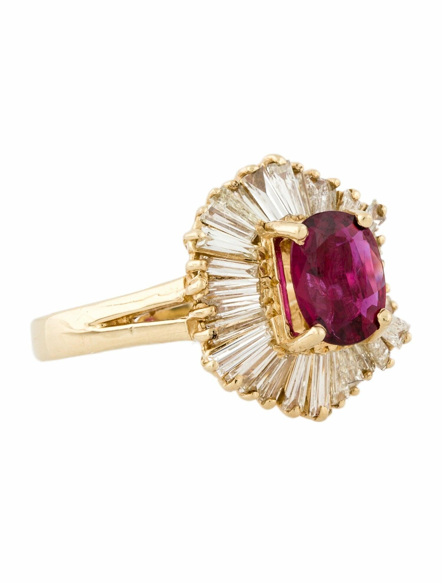 Ring 14K Ruby & Diamond Ballerina Cocktail Ring