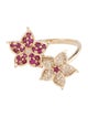 Ring 14K Ruby & Diamond Cocktail Ring