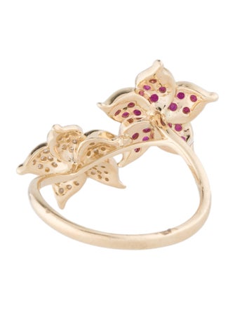 Ring 14K Ruby & Diamond Cocktail Ring