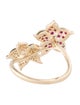 Ring 14K Ruby & Diamond Cocktail Ring