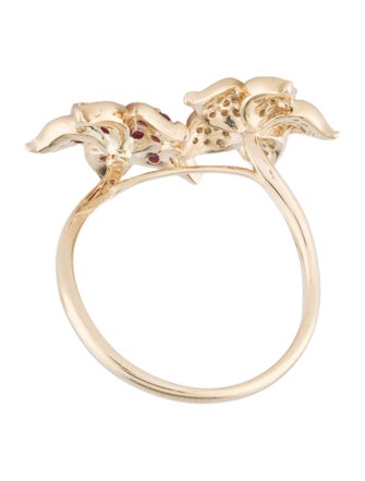 Ring 14K Ruby & Diamond Cocktail Ring