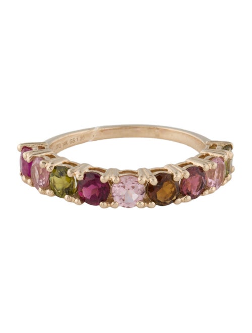 Ring 14K 1.80ctw Multi-Color Tourmaline Band Ring