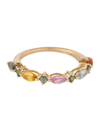 Ring 14K 1.22ctw Multi-Color Sapphire Band Ring