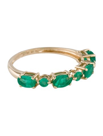 Ring Band 14K 1.05ctw Emerald Half Eternity 6.75