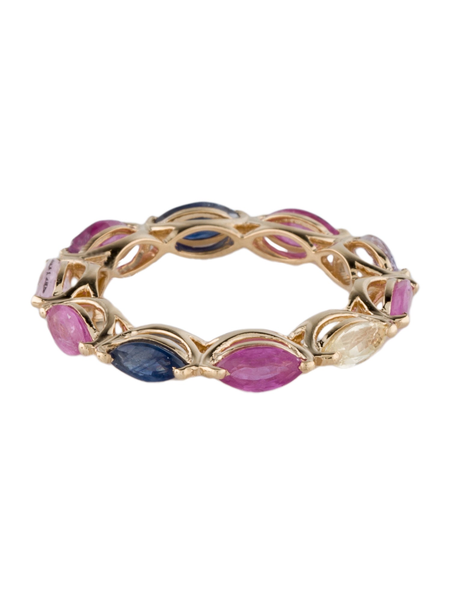 Ring 14K Multi-Sapphire Eternity Band
