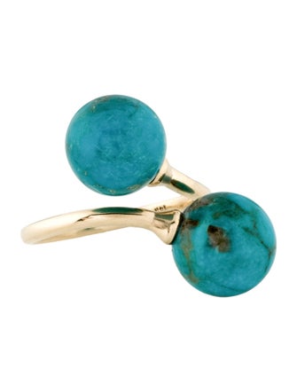 Ring 14K Turquoise Bead Bypass