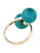 Ring 14K Turquoise Bead Bypass