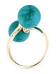 Ring 14K Turquoise Bead Bypass