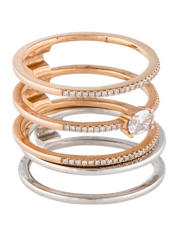 Ring Sets 18K Two-Tone Diamond Set 6.75