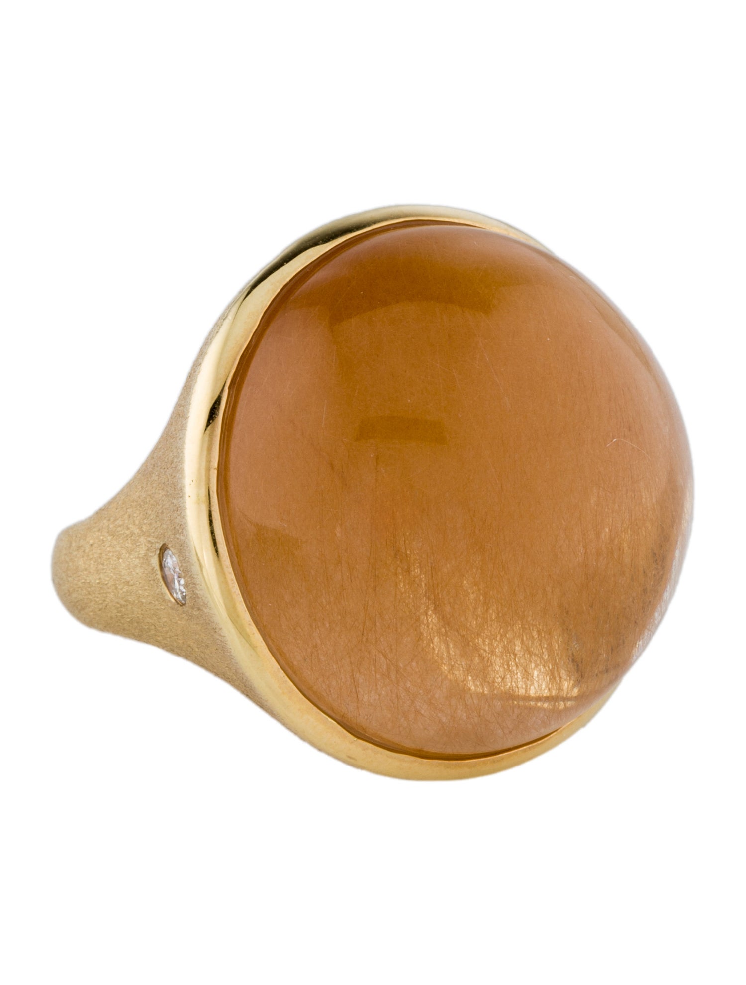 Ring 14K Quartz & Diamond Cocktail Ring