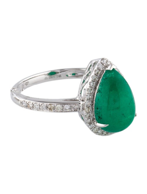 Ring 14K 3.32ct Emerald & Diamond Cocktail Ring