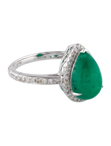Ring Cocktail 14K 3.32ct Emerald & Diamond 7