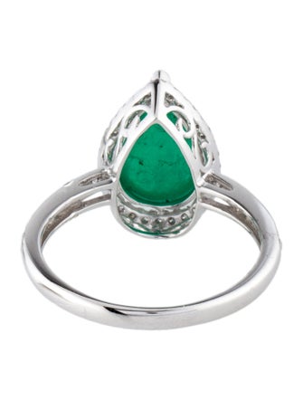 Ring 14K 3.32ct Emerald & Diamond Cocktail Ring