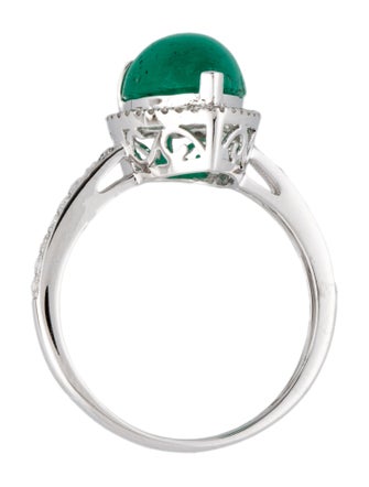 Ring 14K 3.32ct Emerald & Diamond Cocktail Ring