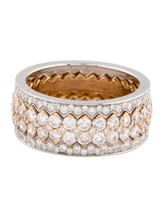 Ring 18K Two-Tone 1.79ctw Diamond Triple Band