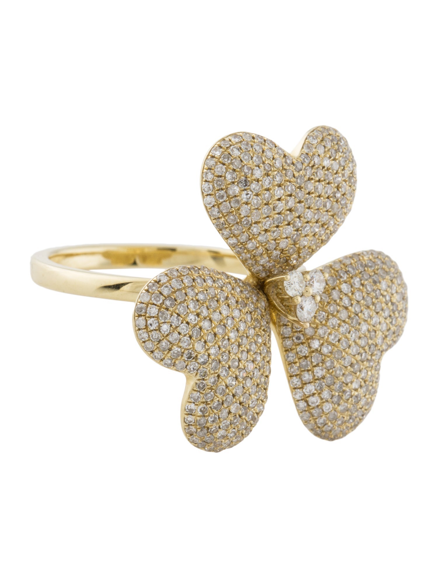 Ring 14K Diamond Flower Cocktail Ring