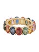 Ring 18K 7.00ct Sapphire & Tourmaline Eternity Band Ring