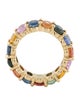 Ring 18K 7.00ct Sapphire & Tourmaline Eternity Band Ring