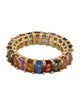 Ring 18K 8.45ctw Sapphire Multi-color Eternity Band