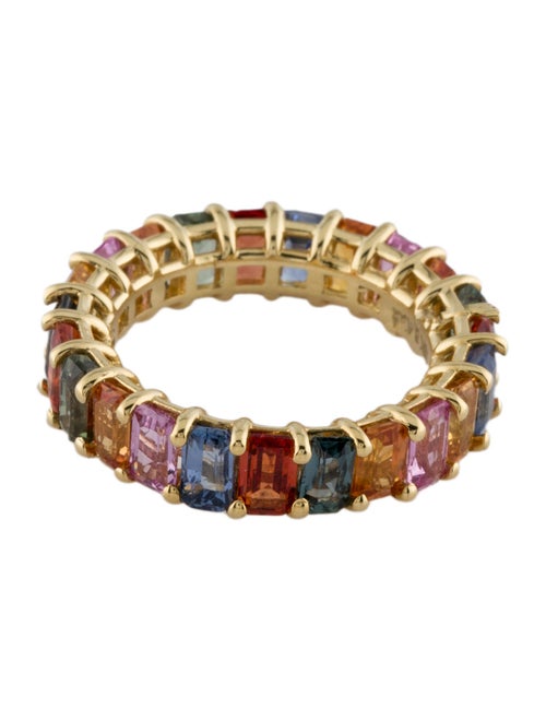 Ring 18K 8.45ctw Sapphire Multi-color Eternity Band