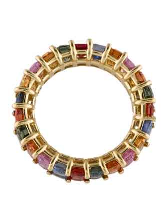 Ring 18K 8.45ctw Sapphire Multi-color Eternity Band